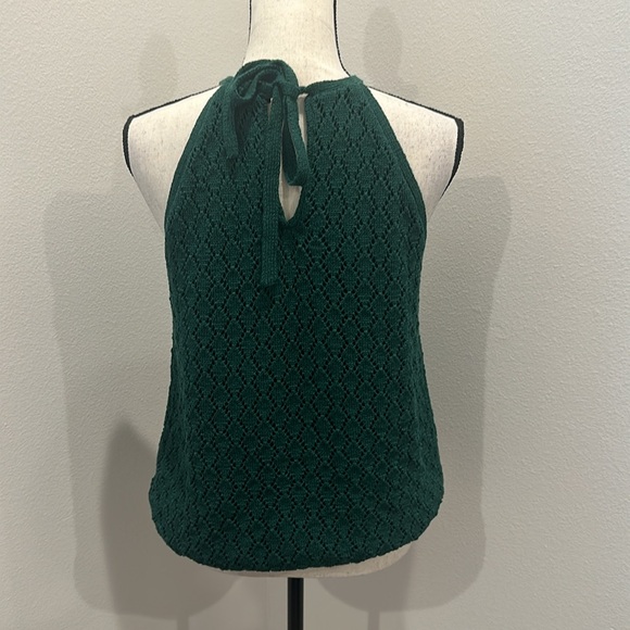 NWOT never worn Boston Proper Crochet High Neck Tank Top Evergreen. - Picture 7 of 7